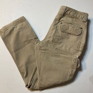 Duluth Trading Co. Canvas Cargo Pants Mens 32x32 Cotton Beige Workwear Trim Fit